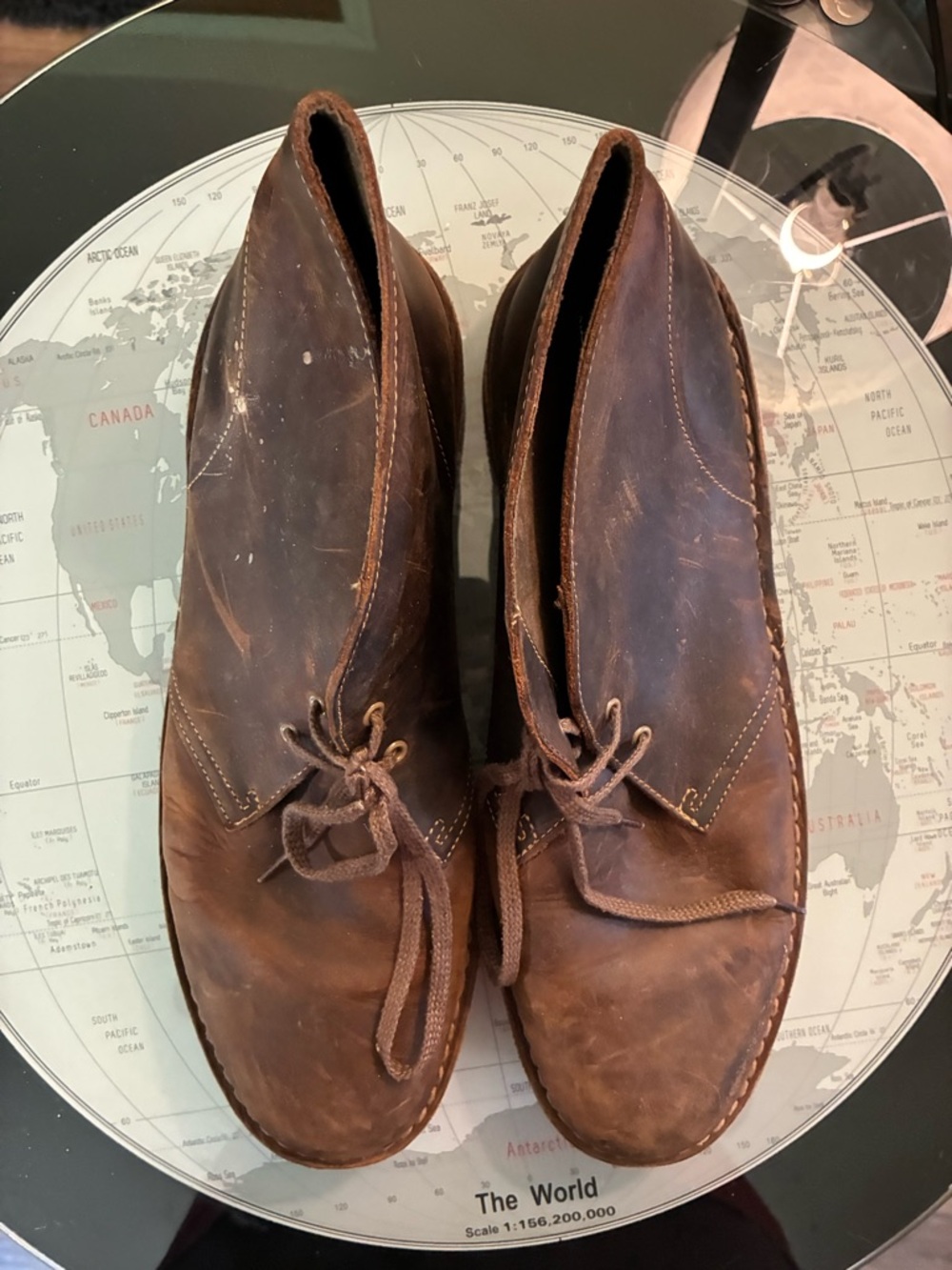 Men’s Clarks Brown Leather Chukka Boots - Classic Lace-Up Desert Style Size 12